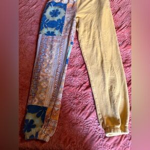 Colorful Patchwork and Yellow Joggers